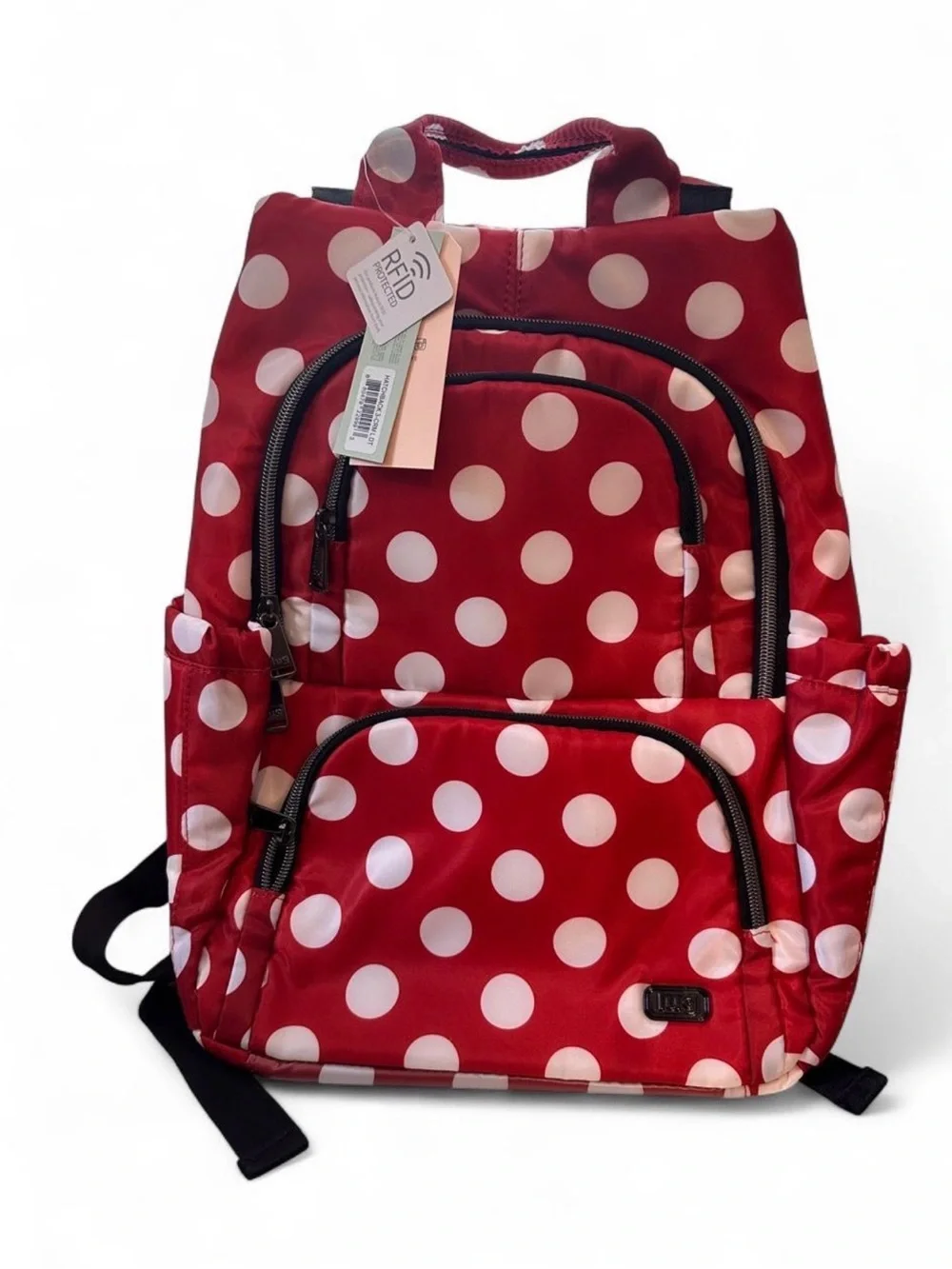 Lug Hatchback 3 Disney Minnie Mouse Style Crimson Polka Dot Backpack NWT Travel